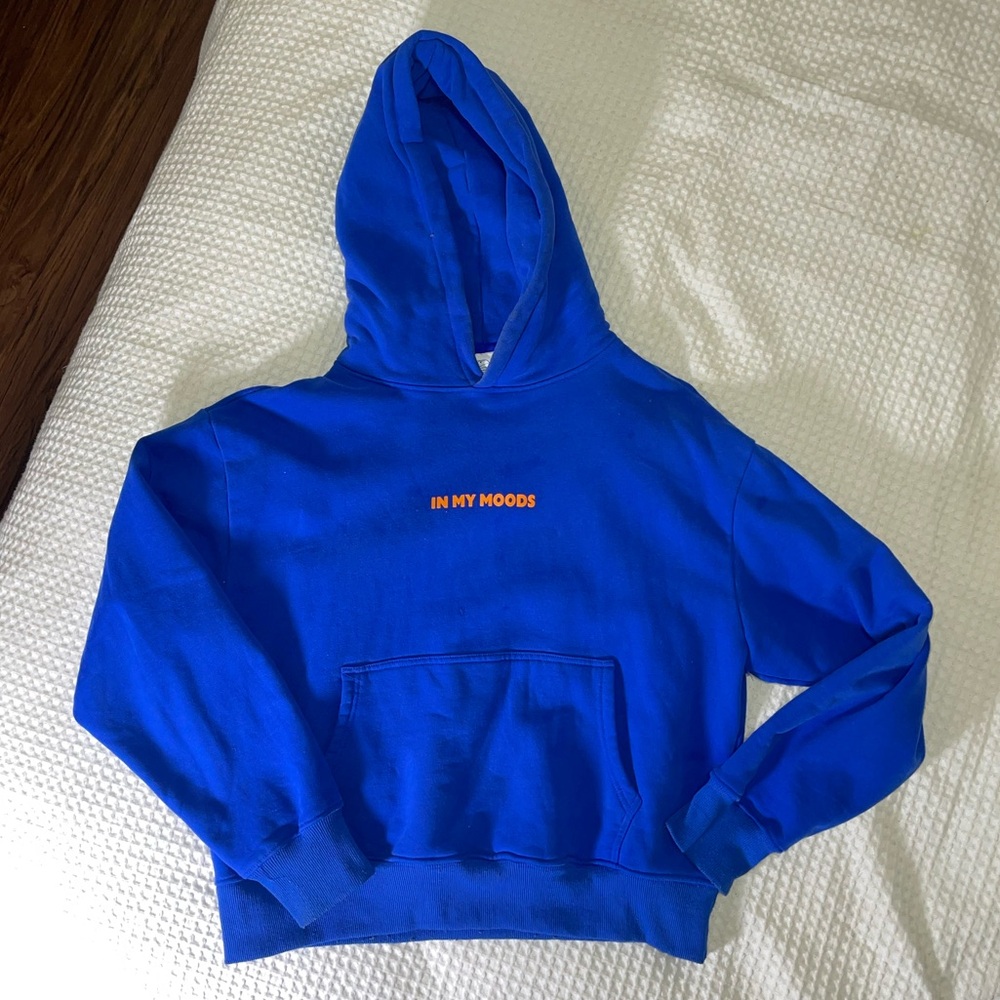 in my moods ☁️  blue orange hoodie/jumper